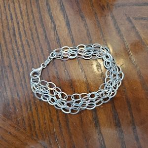 Milor Sterling 4-Strand Oval Link Bracelet Italy